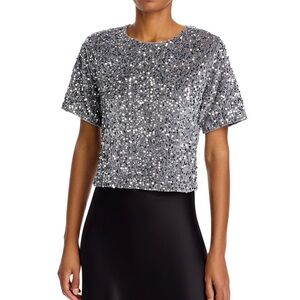Steve Madden Cressa Sequined Velvet Top